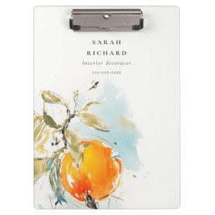 Elegante moderne Boho Abstracte schetsmatige Oranj Klembord