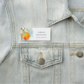 Elegante moderne Boho Abstracte schetsmatige Oranj Naamplaatje (In situ)