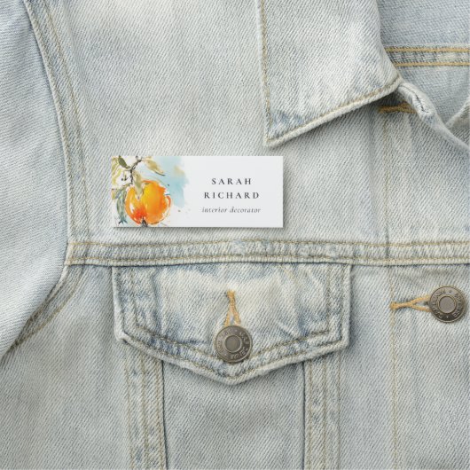 Elegante moderne Boho Abstracte schetsmatige Oranj Naamplaatje (In situ)