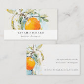 Elegante moderne Boho Abstracte schetsmatige Oranj Visitekaartje (Voorkant / Achterkant)