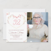 Elegante Moderne Boho Bloemenfoto 92e verjaardag Kaart (Voorkant)