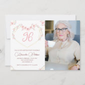 Elegante Moderne Boho Bloemenfoto 96e verjaardag Kaart (Voorkant)