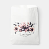 Elegante moderne Boho chique roze bloemenbruiloft Bedankzakje (Voorkant)