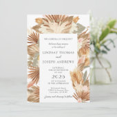 Elegante moderne Boho Floral bruiloft uitnodiging (Staand voorkant)