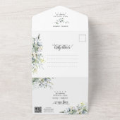 Elegante moderne Boho Greenery trouwfoto All In One Uitnodiging (Buitenkant)