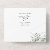 Elegante moderne Boho Greenery trouwfoto All In One Uitnodiging (Achterkant)