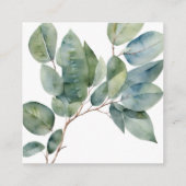 Elegante moderne boho groen informatiekaartje (Achterkant)