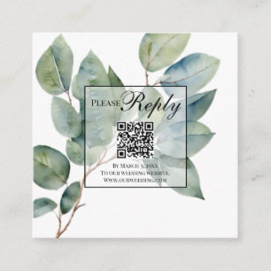Elegante moderne boho groen informatiekaartje