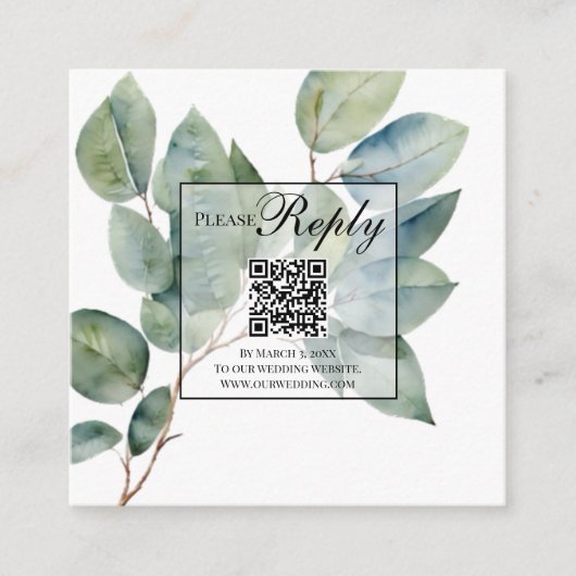 Elegante moderne boho groen informatiekaartje (Voorkant)