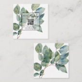 Elegante moderne boho groen informatiekaartje (Voorkant / Achterkant)