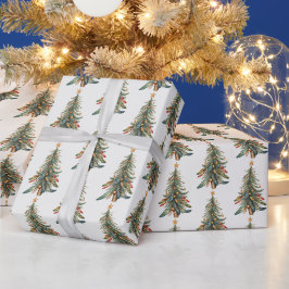 Elegante moderne Boho kerstboom Cadeaupapier