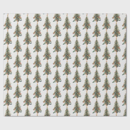 Elegante moderne Boho kerstboom Cadeaupapier (Vlak)