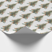 Elegante moderne Boho kerstboom Cadeaupapier (Hoek)