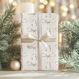 Elegante moderne Boho Minimal Texture & Bows vakan Inpakpapier Vel