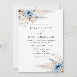 Elegante Moderne Boho Watercolor Bloemen Bruiloft Kaart