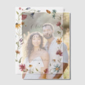 Elegante moderne Boho Wildflower bruiloft Vellum Uitnodigingen (Offset (Koppel))