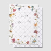 Elegante moderne Boho Wildflower bruiloft Vellum Uitnodigingen (Offset (Uitnodiging))