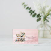 Elegante moderne Bokeh Bakery Cake Mixer bloemen Visitekaartje (Staand voorkant)