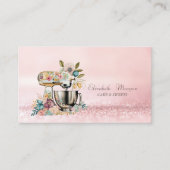 Elegante moderne Bokeh Bakery Cake Mixer bloemen Visitekaartje (Voorkant)