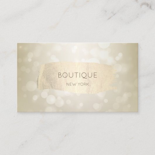 Elegante Moderne Bokeh, Gouden Kwaststreek Visitekaartje (Voorkant)