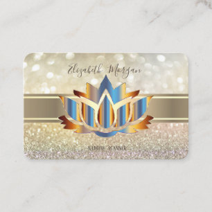 Elegante moderne bokeh, gouden streep lotus visitekaartje