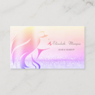 Elegante moderne bokeh ombre meisjessilhouet visitekaartje