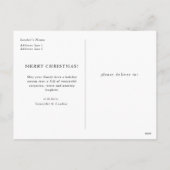 Elegante moderne boog botanische kerst foto uitnod feestdagenkaart (Achterkant)