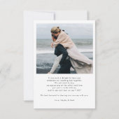 Elegante moderne boog foto's bruiloft bedankkaart (Achterkant)