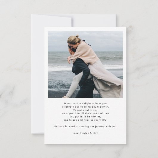 Elegante moderne boog foto's bruiloft bedankkaart (Achterkant)