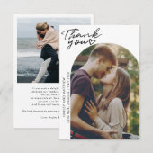 Elegante moderne boog foto's bruiloft bedankkaart (Voorkant / Achterkant)