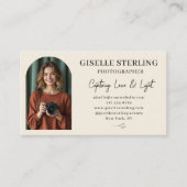 Elegante moderne boog minimalistische fotografie visitekaartje (Voorkant)