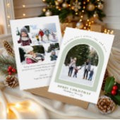 Elegante moderne boog multi foto kerst feestdagenkaart