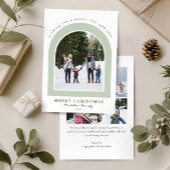 Elegante moderne boog multi foto kerst feestdagenkaart