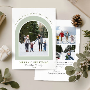 Elegante moderne boog multi foto kerst feestdagenkaart