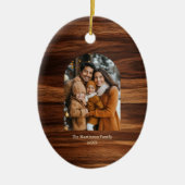Elegante moderne boogfoto gepersonaliseerde houtne keramisch ornament (Voorkant)