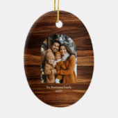 Elegante moderne boogfoto gepersonaliseerde houtne keramisch ornament (Achterkant)