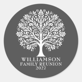 Elegante moderne boomfamilie reünie ronde sticker
