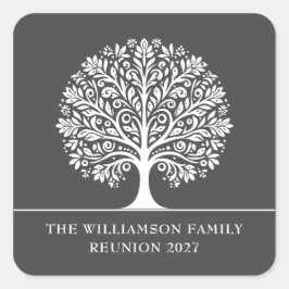 Elegante moderne boomfamilie reünie vierkante sticker