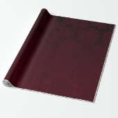 Elegante moderne bordeauxrode bloempatroon cadeaupapier (Uitgerold)