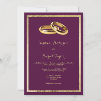 Elegante moderne bordeauxrode gouden ringen Huweli Kaart