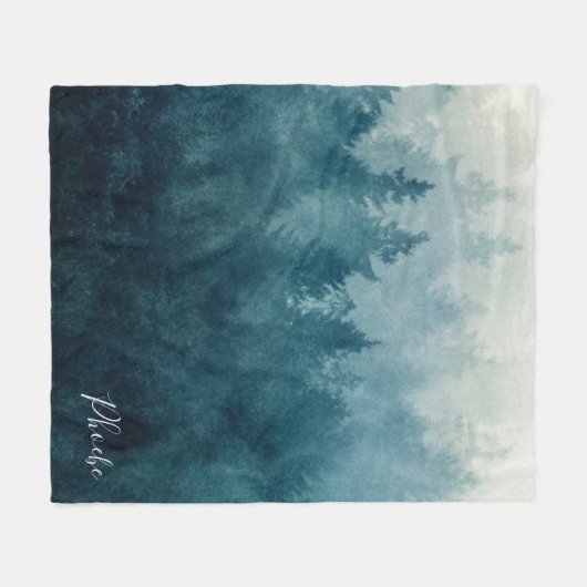 Elegante moderne bossen gepersonaliseerd fleece deken (Voorkant (Horizontaal))