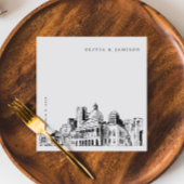 Elegante moderne Boston schets New England bruilof Servet