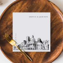 Elegante moderne Boston schets New England bruilof