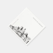 Elegante moderne Boston schets New England bruilof Servet (Hoek)