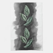 Elegante moderne botanische bladeren theedoek (Verticaal)