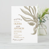 Elegante moderne botanische bloem- en goudschrift kaart (Staand voorkant)