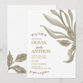 Elegante moderne botanische bloem- en goudschrift kaart (Voorkant / Achterkant)