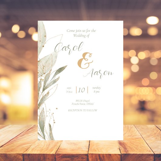 Elegante moderne botanische bruiloft flyer