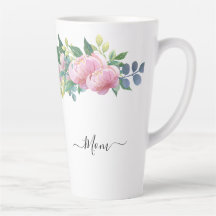 Elegante moderne botanische groene roze bloem