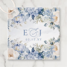 Elegante moderne botanische stoffige blauwe bloeme